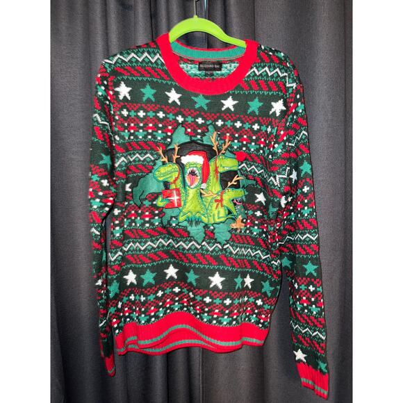 Ugly Christmas Sweater Xmas Size Large Dinosaur - Picture 1 of 3